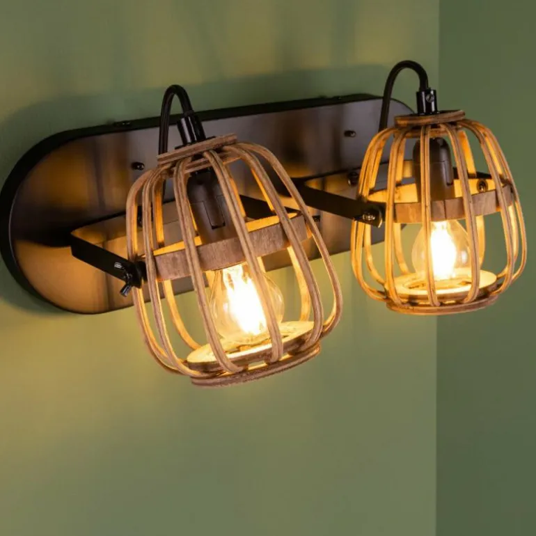 Plafonnier Brilliant Nikka Noir, 2 lumières