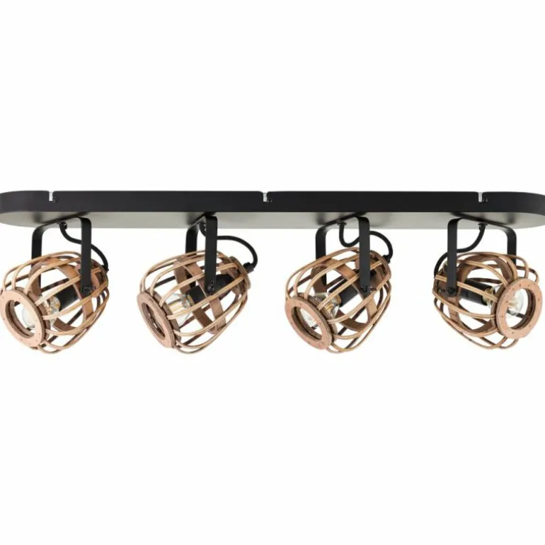 Plafonnier Brilliant Nikka Noir, 4 lumières