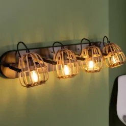 Plafonnier Brilliant Nikka Noir, 4 lumières