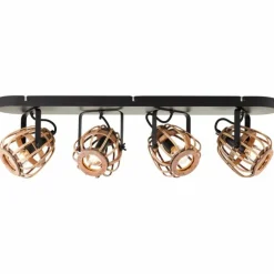 Plafonnier Brilliant Nikka Noir, 4 lumières