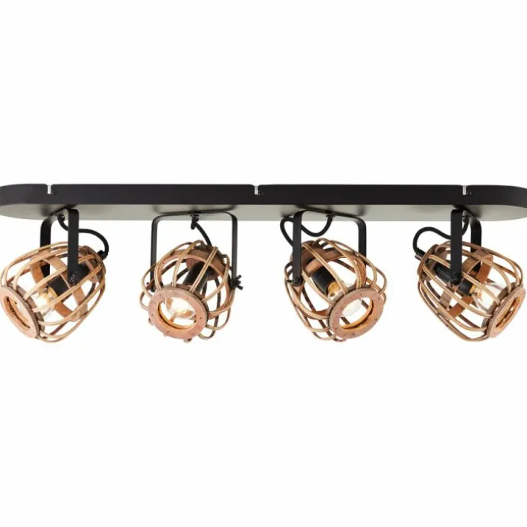 Plafonnier Brilliant Nikka Noir, 4 lumières