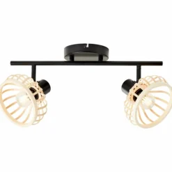 Plafonnier Brilliant Norah Noir, 2 lumières