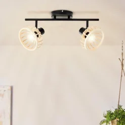 Plafonnier Brilliant Norah Noir, 2 lumières