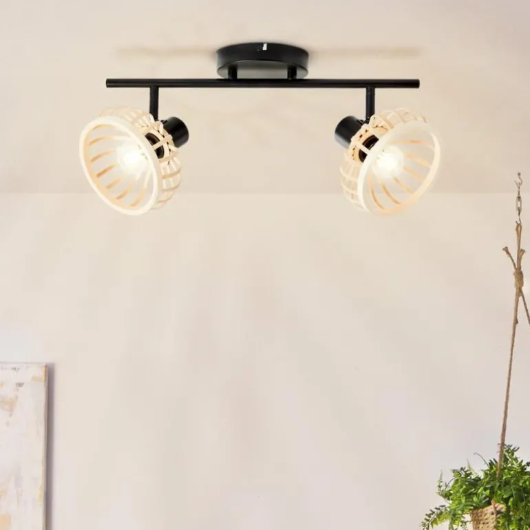 Plafonnier Brilliant Norah Noir, 2 lumières