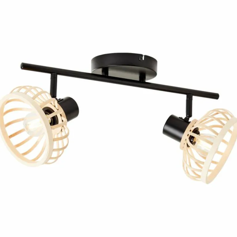 Plafonnier Brilliant Norah Noir, 2 lumières