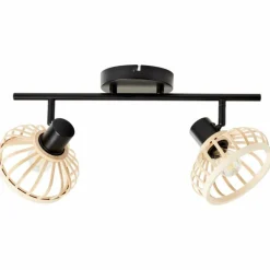Plafonnier Brilliant Norah Noir, 2 lumières