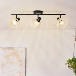 Plafonnier Brilliant Norah Noir, 3 lumières