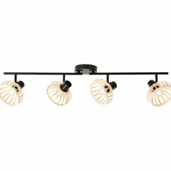 Plafonnier Brilliant Norah Noir, 4 lumières