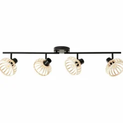 Plafonnier Brilliant Norah Noir, 4 lumières