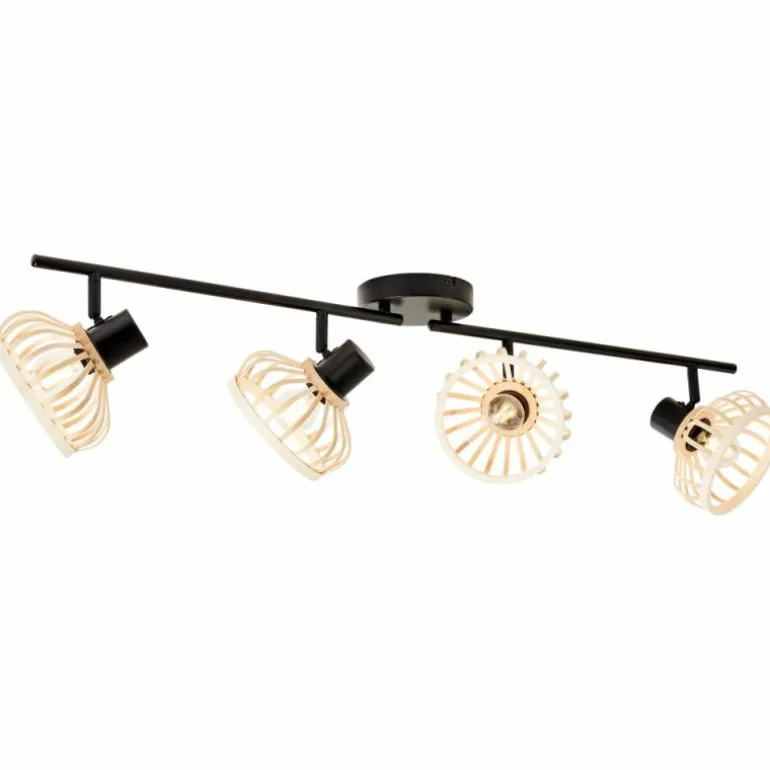 Plafonnier Brilliant Norah Noir, 4 lumières