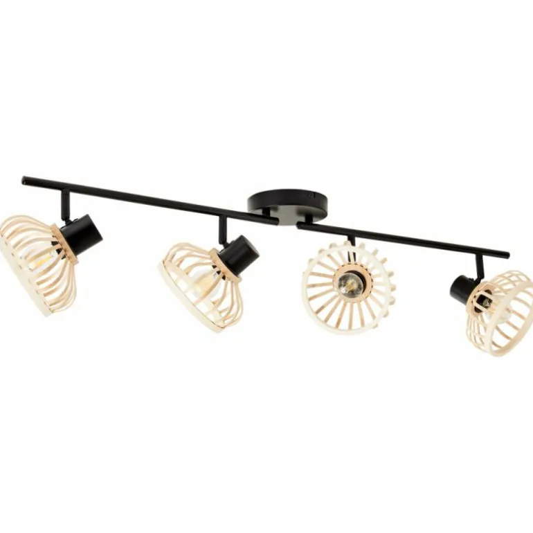 Plafonnier Brilliant Norah Noir, 4 lumières