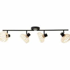 Plafonnier Brilliant Norah Noir, 4 lumières