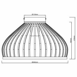 Plafonnier Brilliant Norah Noir, 1 lumière