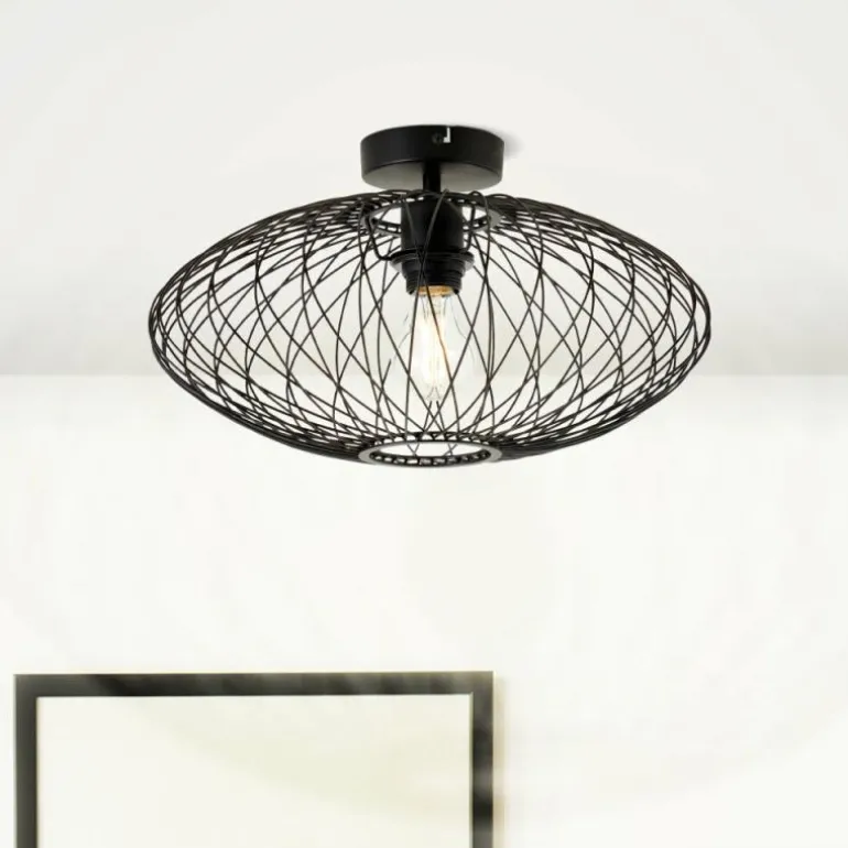 Plafonnier Brilliant Norden Noir, 1 lumière