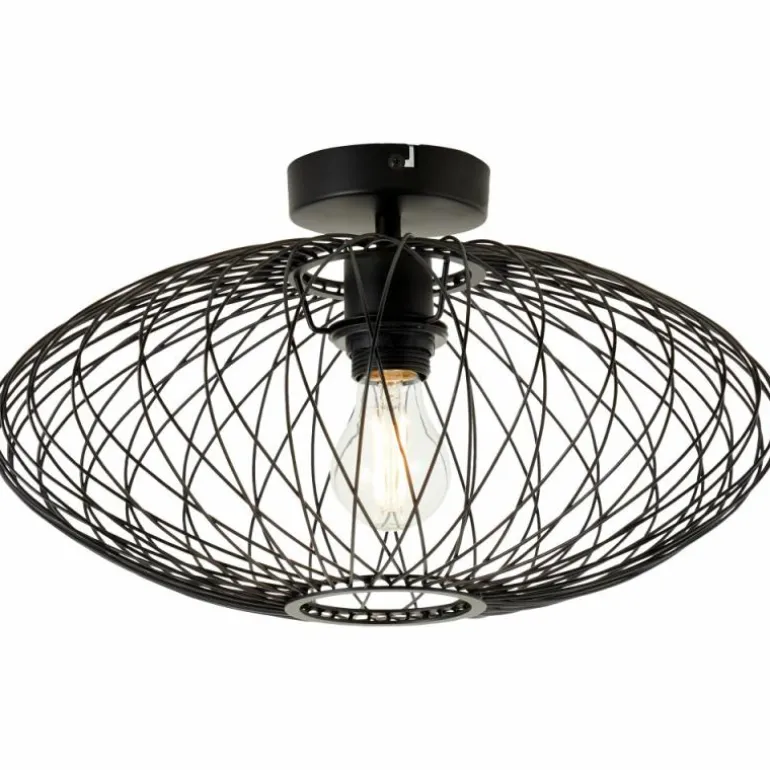 Plafonnier Brilliant Norden Noir, 1 lumière