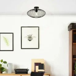 Plafonnier Brilliant Norden Noir, 1 lumière