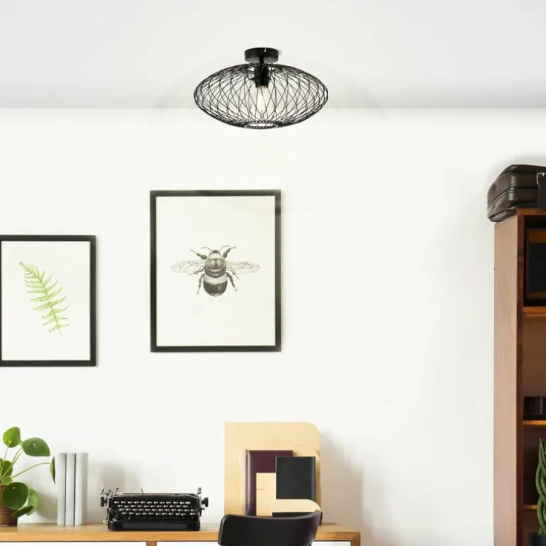 Plafonnier Brilliant Norden Noir, 1 lumière