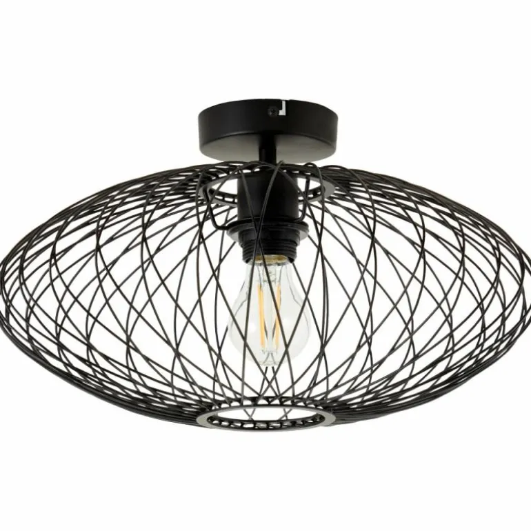 Plafonnier Brilliant Norden Noir, 1 lumière