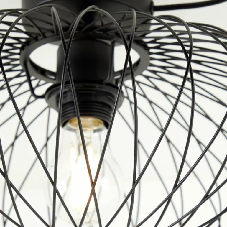 Plafonnier Brilliant Norden Noir, 1 lumière