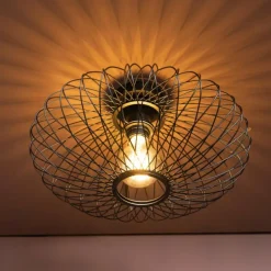 Plafonnier Brilliant Norden Noir, 1 lumière