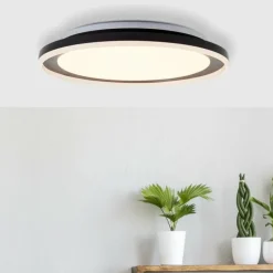 Plafonnier Brilliant Pederson LED Noir, 1 lumière