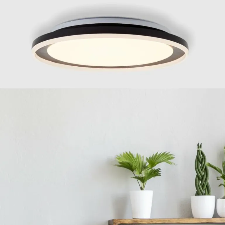 Plafonnier Brilliant Pederson LED Noir, 1 lumière