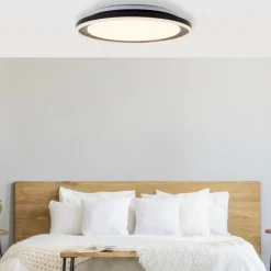 Plafonnier Brilliant Pederson LED Noir, 1 lumière