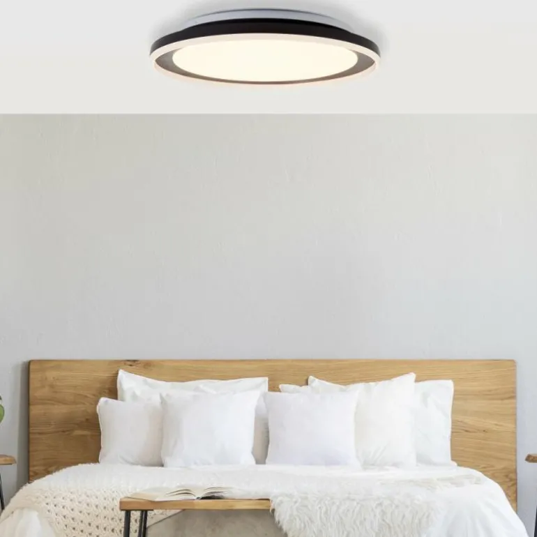 Plafonnier Brilliant Pederson LED Noir, 1 lumière