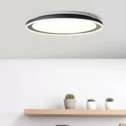 Plafonnier Brilliant Pederson LED Noir, Blanc, 1 lumière, Télécommandes