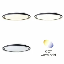 Plafonnier Brilliant Pederson LED Noir, Blanc, 1 lumière, Télécommandes