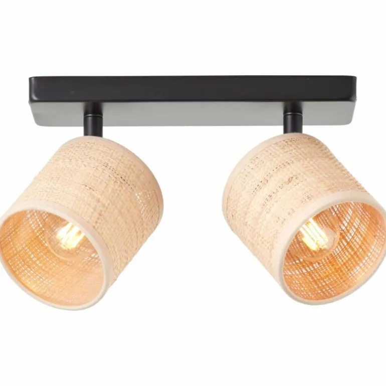 Plafonnier Brilliant Raffy Noir, 2 lumières