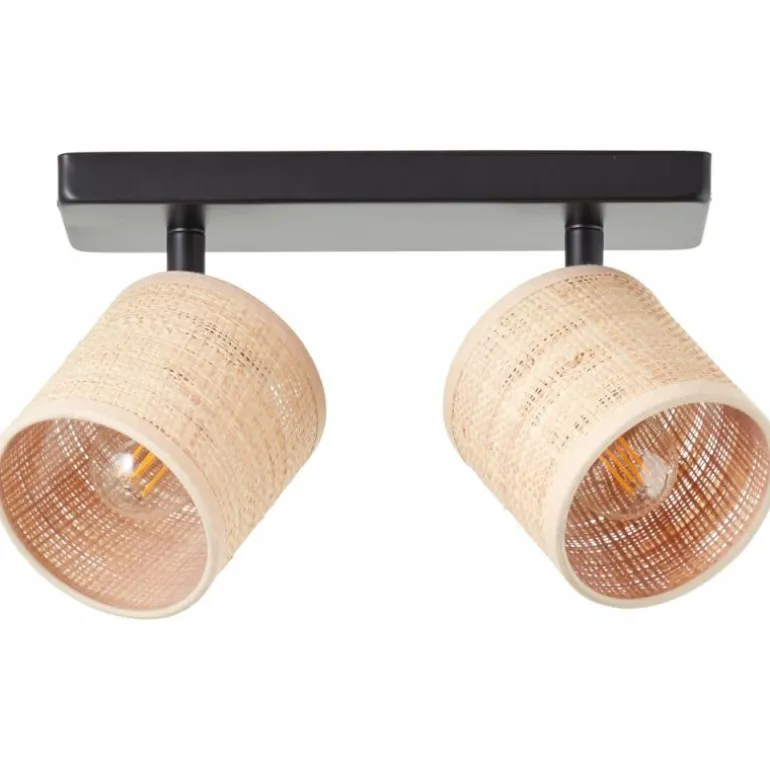 Plafonnier Brilliant Raffy Noir, 2 lumières