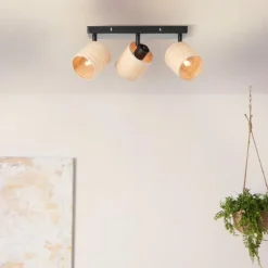 Plafonnier Brilliant Raffy Noir, 3 lumières