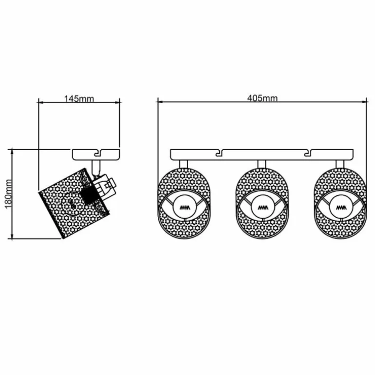 Plafonnier Brilliant Raffy Noir, 3 lumières