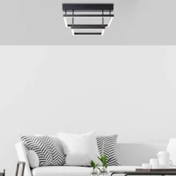 Plafonnier Brilliant Ranut LED Noir, 2 lumières