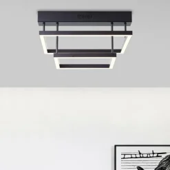 Plafonnier Brilliant Ranut LED Noir, 2 lumières
