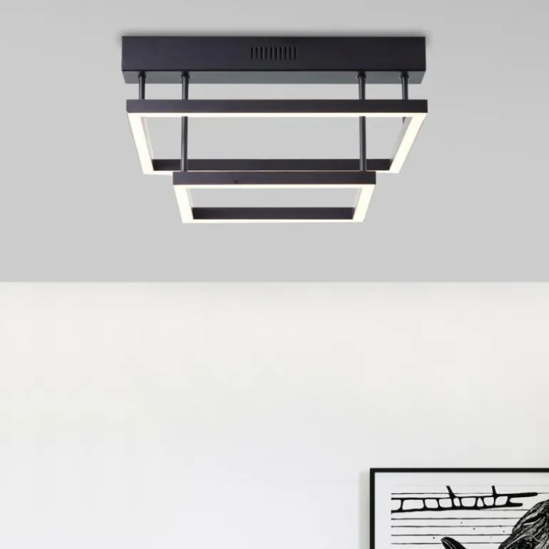 Plafonnier Brilliant Ranut LED Noir, 2 lumières