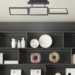 Plafonnier Brilliant Ranut LED Noir, 3 lumières