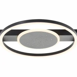 Plafonnier Brilliant Reno LED Noir, 1 lumière