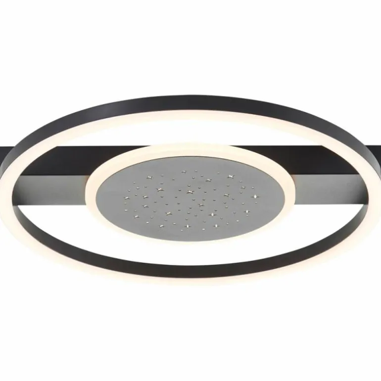 Plafonnier Brilliant Reno LED Noir, 1 lumière