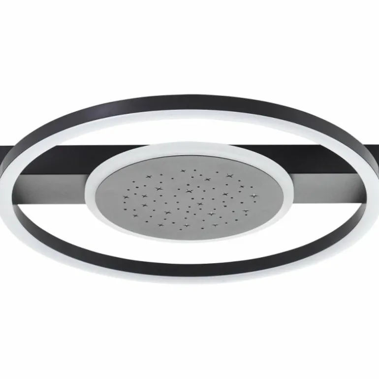 Plafonnier Brilliant Reno LED Noir, 1 lumière