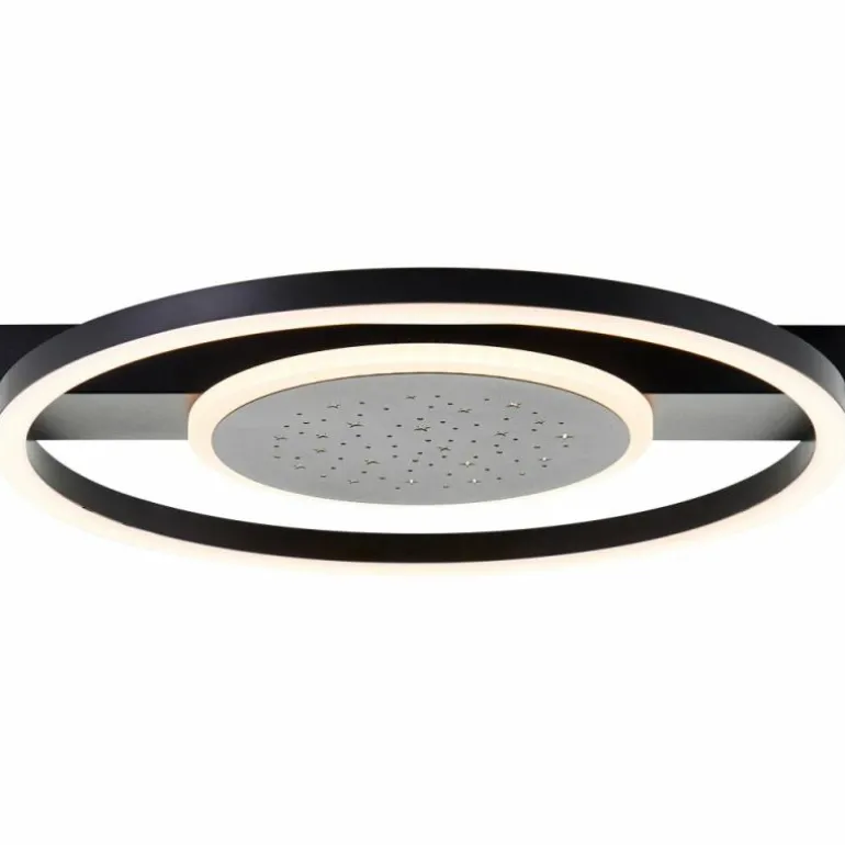 Plafonnier Brilliant Reno LED Noir, 1 lumière