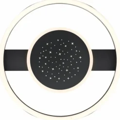 Plafonnier Brilliant Reno LED Noir, 1 lumière