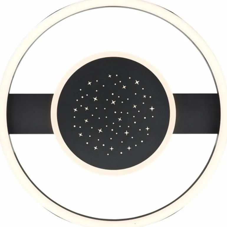 Plafonnier Brilliant Reno LED Noir, 1 lumière