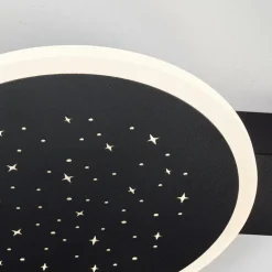 Plafonnier Brilliant Reno LED Noir, 1 lumière