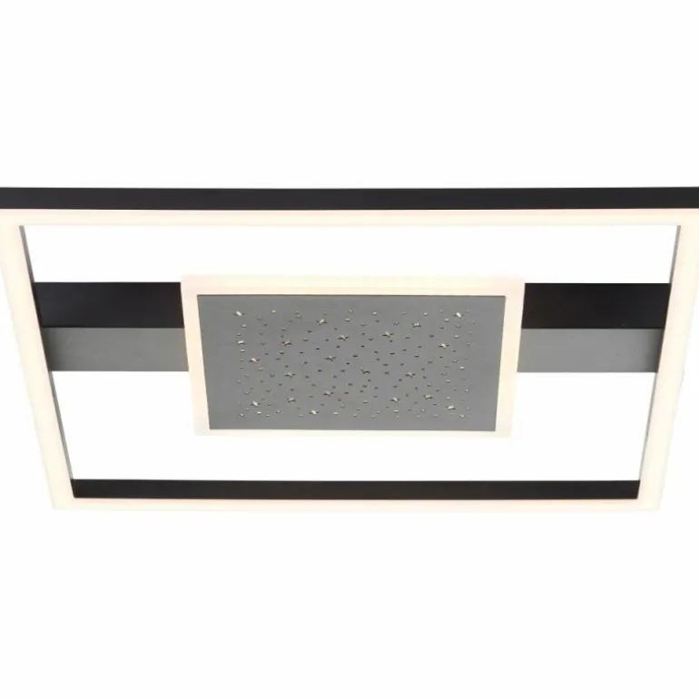 Plafonnier Brilliant Reno LED Noir, 1 lumière