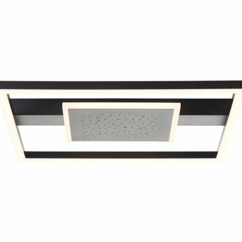 Plafonnier Brilliant Reno LED Noir, 1 lumière