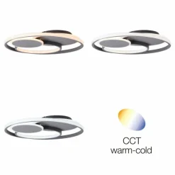 Plafonnier Brilliant Runda LED Gris, 1 lumière