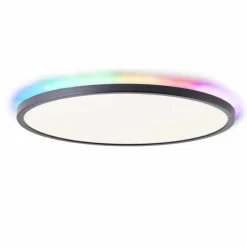 Plafonnier Brilliant Saltery LED Noir, Blanc, 1 lumière, Télécommandes, Changeur de couleurs