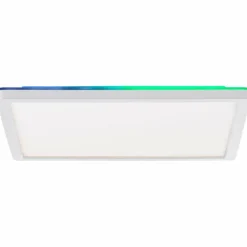 Plafonnier Brilliant Saltery LED Blanc, 1 lumière, Télécommandes, Changeur de couleurs